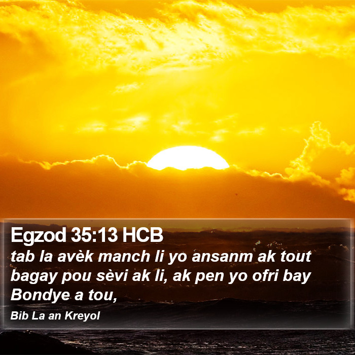 Egzod 35:13 HCB Bible Study