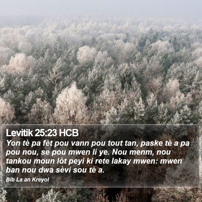 Levitik 25:23 HCB Bible Study
