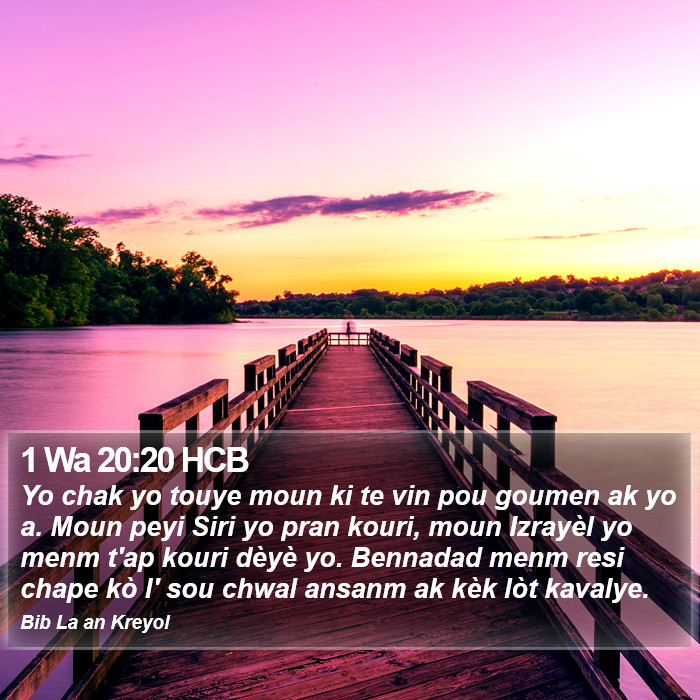 1 Wa 20:20 HCB Bible Study