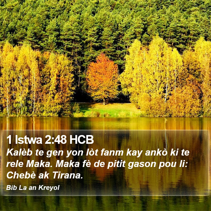 1 Istwa 2:48 HCB Bible Study