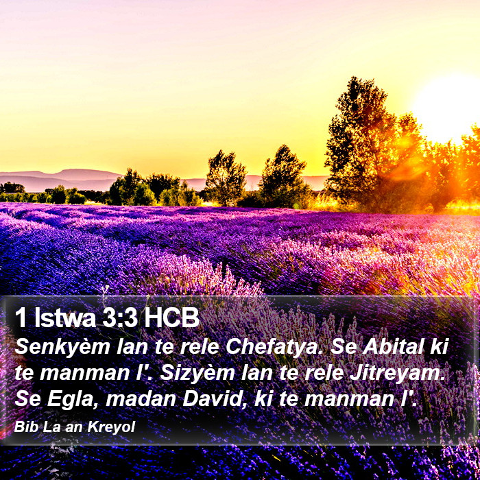1 Istwa 3:3 HCB Bible Study