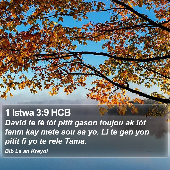 1 Istwa 3:9 HCB Bible Study