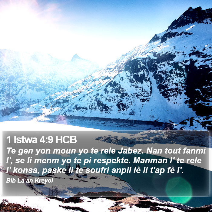 1 Istwa 4:9 HCB Bible Study