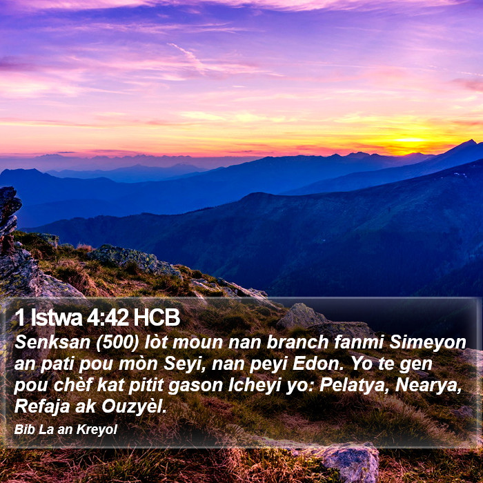 1 Istwa 4:42 HCB Bible Study