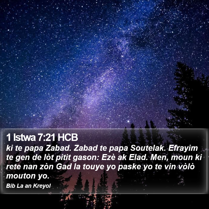 1 Istwa 7:21 HCB Bible Study