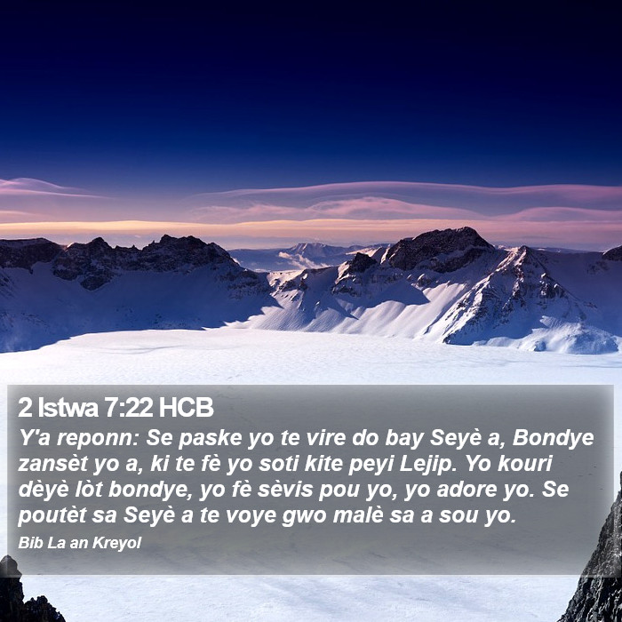 2 Istwa 7:22 HCB Bible Study