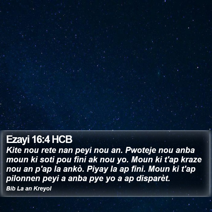 Ezayi 16:4 HCB Bible Study