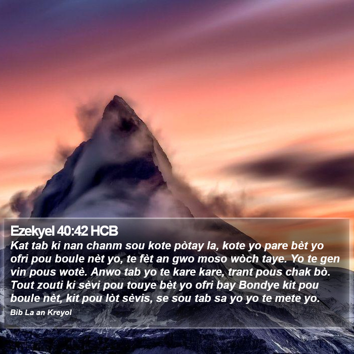 Ezekyel 40:42 HCB Bible Study
